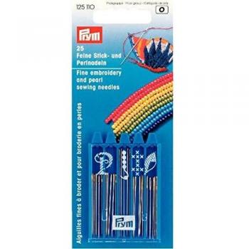Prym Bordar, Plata, Agujas para Bordado y Perlas, KTE 25 Piezas