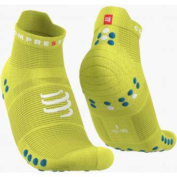 Calcetines de Running Compressport Pro Racing Socks V4.0 Run Low Amarillo Azul