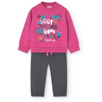 Boboli - Conjunto de bebé niña con sudadera y pantalón deportivo, incluye sudadera de manga larga y pantalón deportivo, fabricado en tejido knit, adecuado para niñas de 3 años