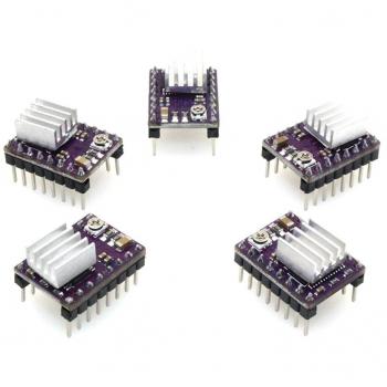 UEETEK 5 piezas DRV8825 Módulo de controlador de motor paso a paso de 4 capas con mini disipador de calor para la impresora 3D