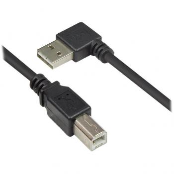 Cable USB 2.0 EASY A macho angulado a B macho, negro, 0,5 m