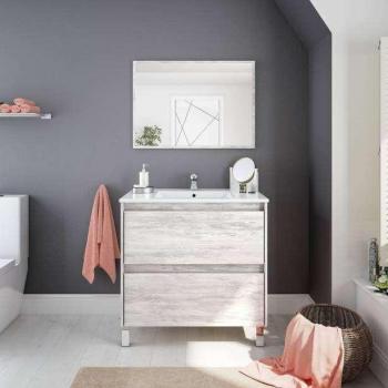 Mueble de Baño Dakota con espejo Blanco Velho 80x80x44