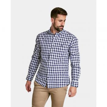 CAMISA DE HOMBRE SLIM CUELLO CUTAWAY CUADROS MARINO