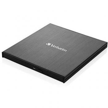 VERBATIM Slimline Grabadora de Blu-ray externa compacta I USB 3.1 con conexión USB-C IGrabadora y Reproductor de Blu-ray externo I Ultra HD 4K I I Unidad de Blu-ray externa I negro