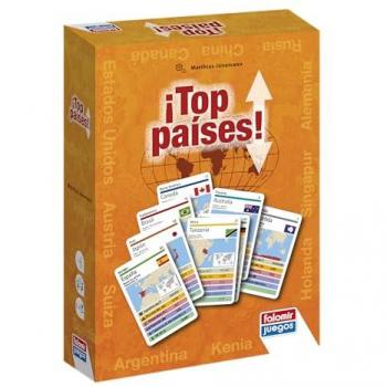 Juego de Cartas Geográficas Top Países de Falomir - Viaje Educativo por el Mundo, para a partir de 2 jugadores, recomendado para edades 8+
