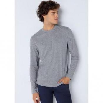 Camiseta básica de manga larga gris para hombre Six Valves