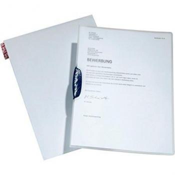 Portafolio Durable Swingclip A4, Transparente con Clip Azul Oscuro