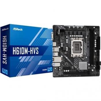 ASRock H610M-HVS Micro ATX Motherboard, Intel H610 Chipset, LGA 1700 Socket, DDR4 Compatibility