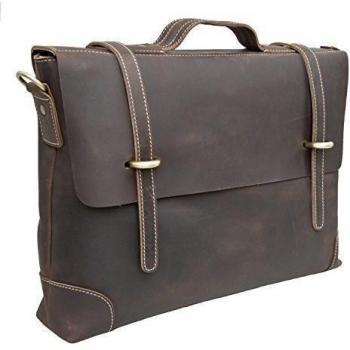 Wombat Rugged Marrón Grueso Hunter - Maletín para portátil de piel 6925