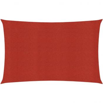 Parasol de vela vidaXL HDPE rojo 160 g/m² 3,5x4,5 m