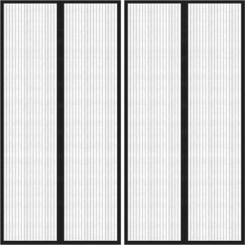 Mosquitera Magnética para Puerta - 2 Unidades, Color Negro, Tela Contra Insectos, Dimensiones Disponibles: 200 x 80 cm, 210 x 100 cm, 210 x 90 cm y más