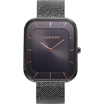 Reloj de mujer Viceroy Chic tres agujas de acero Ip gris y malla milanesa