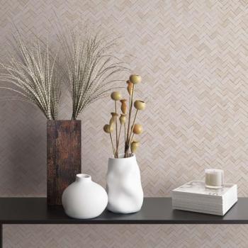 Noordwand Botanica Rattan Wickerwork Beige Wallpaper - Woven Rattan Light Beige Matte Finish Vinyl on Non-Woven Non-Pasted Wallpaper Roll