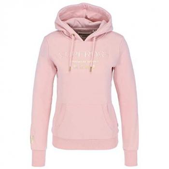 Superdry Sudadera con capucha de manga larga W2000027A para mujer, Premium Brand Heat Seal Entry Hood, color Rosa (Shell Pink MJE), talla XXS (Talla del Fabricante: 6)