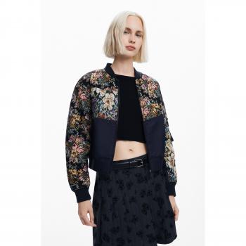 Chaqueta de mujer Desigual bomber estampada Róterdam tejida de lana negra XS