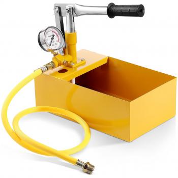 Vevor 25 Bar Hydrostatic Test Pump - Manual Water Pressure Tester Kit with Single Valve, 1.4 Gal Tank, and Gauge