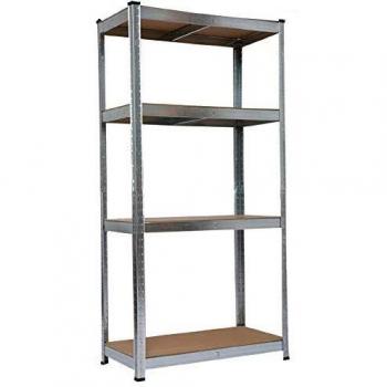 Estantería de Metal y MDF con 4 Estantes, Capacidad de Carga 150 kg por Estante, Dimensiones 160x80x40 cm