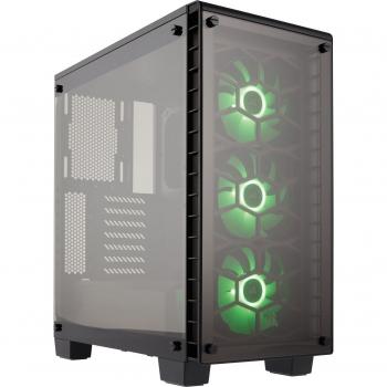 Corsair Crystal Series 460X RGB Compact Mid-Tower ATX Black Case with Tempered Glass and RGB Fans - Model CC-9011101-WW