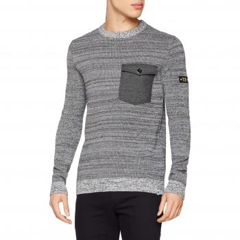 JACK & JONES Jcocraft Knit Crew Neck, suéter para Hombre, Gris, Small