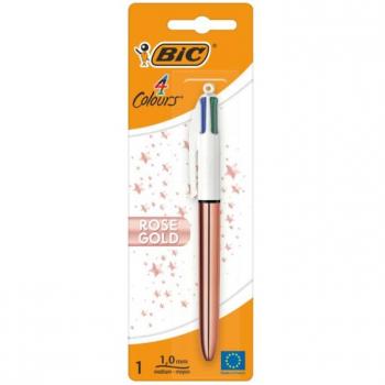 Bolígrafo BIC 4 Colores Edición Especial Rose Gold con Mecanismo de Clic