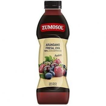 Zumosol Botella de Zumo Uva Tinta, Fresa y Arándano - 850 ml - [Pack de 5]
