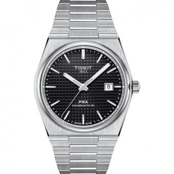 Tissot PRX Automatic Men's Watch T137.407.11.051.00, Powermatic 80 Movement, Stainless Steel Case, Black Dial, 100M Water Resistance