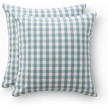 Gamusi Pack 2 Fundas Cojín Vichy 45x45 cm Agua Marina