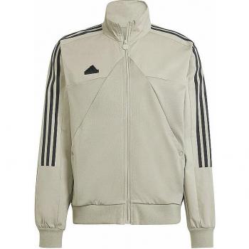 Chaqueta Adidas Tiro TT Q1 Hombre Gris y Verde, material ligero, diseño moderno, cierre completo, bolsillos laterales con cremallera, ajuste regular, ideal para entrenamiento y uso diario