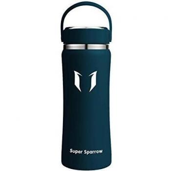 Super Sparrow Botella de Agua Acero Inoxidable - 500ml, Boca Ancha Termo, Sin BPA Free, Botellas Termica Reutilizable Frascos Térmicos para Niños & Adultos, Deporte, Oficina, Yoga, Ciclismo