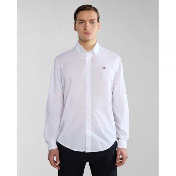 Napapijri - Camisa de hombre G-Graie 1 corte regular lisa color blanco