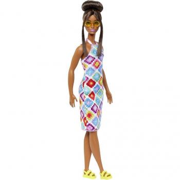 Barbie Fashionistas Doll with Bun and Crochet Dress HJT07