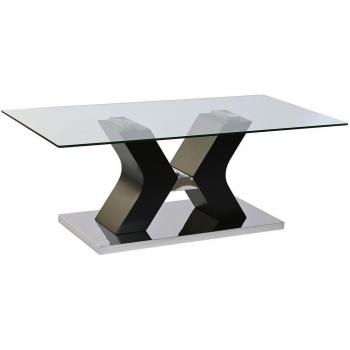 Mesa de Centro DKD Home Decor Madera 120 x 60 x 45 cm Cristal Templado Madera MDF
