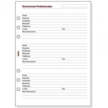 Recambio Agenda Finocam Open Direcciones Profesionales R1051