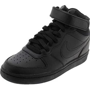 Nike Court Borough Mid 2 Big Kids Shoe - Unisex - Triple Black - Size 3