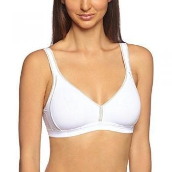 Sassa Sport-BH vorgeformt - Sujetador deportivo para mujer, color weiß