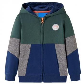 Sudadera Infantil con Capucha y Cremallera Verde Oscuro 116, Jersey Ropa para Niños