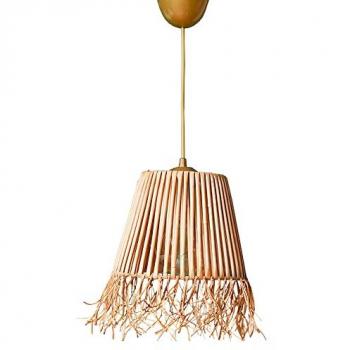 Lámpara de Techo Natural 75 cm con Diseño de Flecos, Tipo E27 Max 60W