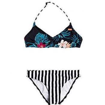 Roxy Sunkissed - Conjunto De Bikini Bralette para Chicas 8-16 Conjunto De Bikini Bralette, Niñas, Bright White Badami, 14