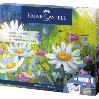 Pack de Pinturas Acrílicas Faber-Castell para Principiantes, 18 Piezas, Multicolor, 50 ml cada uno