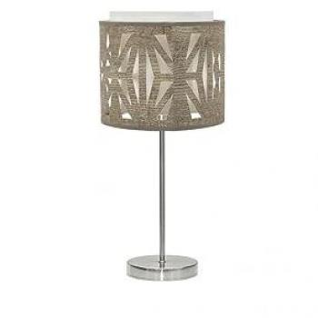 Lámpara de Mesa Katerina 1xe14 Niquel/Madera Gris - Diseño Elegante 42x17x17 Cm