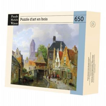 Puzzle de 650 piezas Vista de Oudewater - Puzzle en madera cortado a mano por Michele Wilson