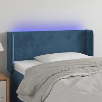 Cabecero LED de Terciopelo Azul Oscuro 103x16x78/88 cm