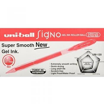 Bolígrafo Uni-Ball Rollerball Signo Um-120 Rojo -12u- Alta Calidad