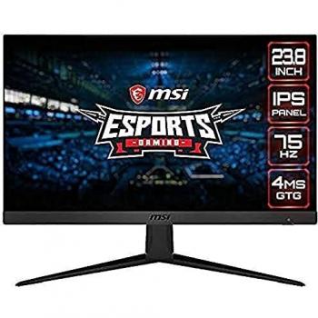 Monitor Gaming MSI Optix G241V de 23.8 con Panel IPS, Resolución FullHD 1920x1080p, Frecuencia de Actualización de 75Hz y Tiempo de Respuesta de 4ms - Negro