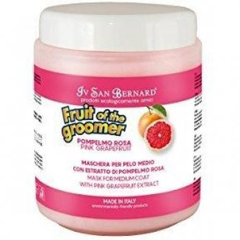 Máscara de Pomelo Rosa - Mascarilla para Perros - 1 L - Para un Manto más Luminoso y Regenerado - Artículo de Higiene para Perros - Ideal para Pelo Medio - IV San Bernard