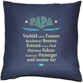 bedrucktes FUN Cojín con relleno - Diseño: Papa ist... witziges print4u Vater Tuerca Mama Papa Familia sofá sofá cama Cumpleaños