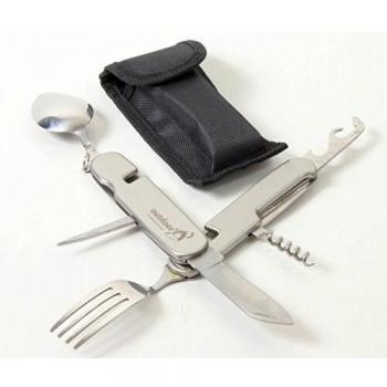 Juego de Cubiertos Plegables 6 en 1 de Acero Inoxidable para Camping y Outdoor