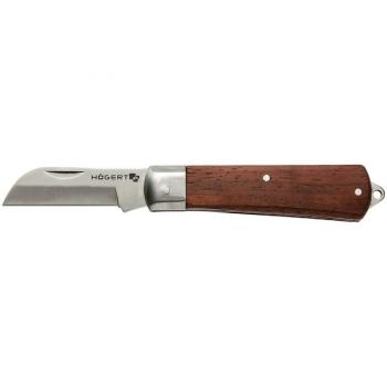 Hogert Technik - Cuchillo de cable navaja plegable HT4C650, con hoja de acero inoxidable, mango ergonómico antideslizante, sistema de bloqueo seguro y diseño compacto para fácil transporte