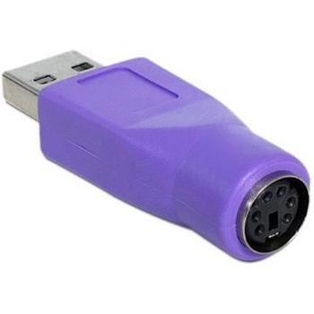 Adaptador Convertidor USB a PS/2 para Teclado, Color Morado
