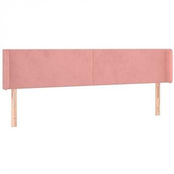 Cabecero con LED de terciopelo rosa 203x16x78/88 cm